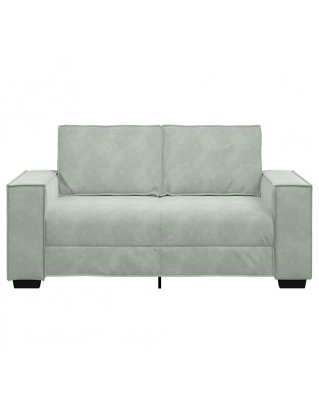 Divano a 2 Posti Grigio Chiaro 120 cm in Velluto