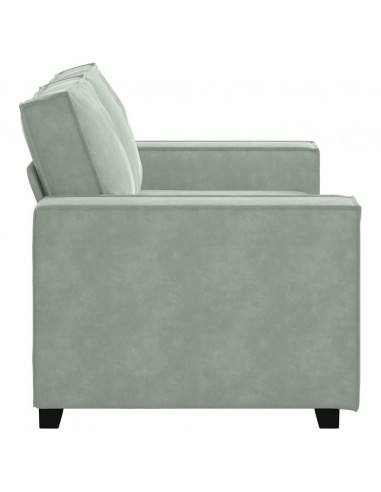Divano a 2 Posti Grigio Chiaro 120 cm in Velluto