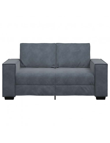 Divano a 2 Posti grigio scuro 120 cm in Velluto