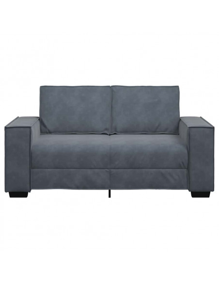 Divano a 2 Posti grigio scuro 120 cm in Velluto