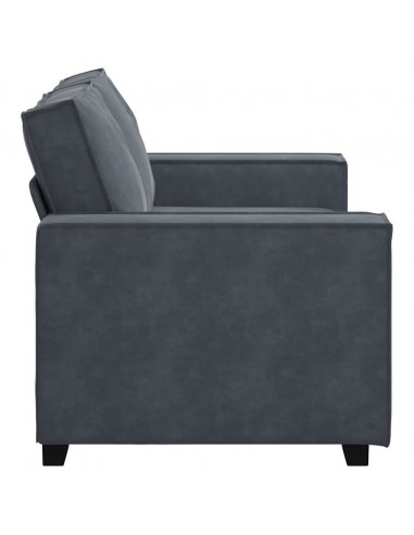 Divano a 2 Posti grigio scuro 120 cm in Velluto