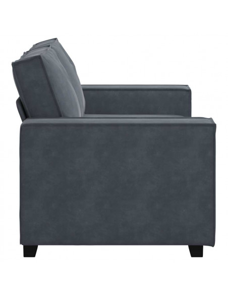 Divano a 2 Posti grigio scuro 120 cm in Velluto