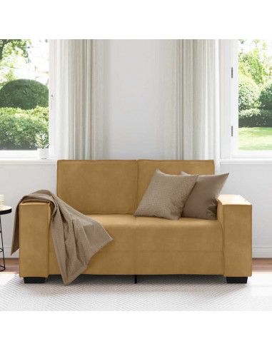 Divano a 2 Posti marrone 120 cm in Velluto