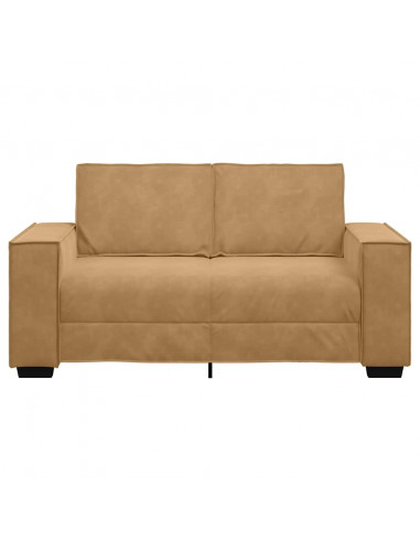 Divano a 2 Posti marrone 120 cm in Velluto