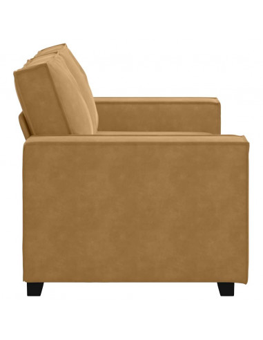 Divano a 2 Posti marrone 120 cm in Velluto