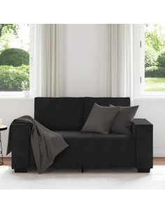 Divano a 2 Posti Nero 120 cm in Velluto 2