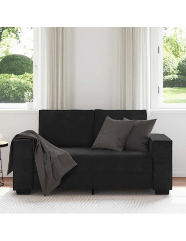 Divano a 2 Posti Nero 120 cm in Velluto