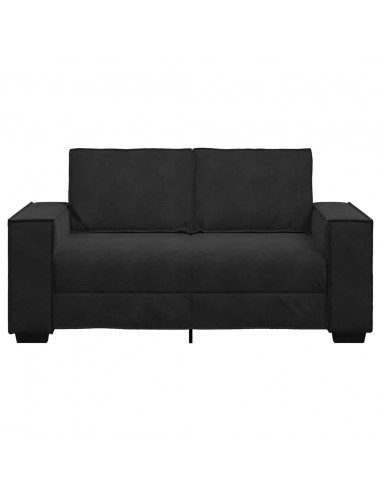 Divano a 2 Posti Nero 120 cm in Velluto