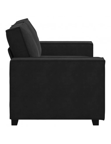 Divano a 2 Posti Nero 120 cm in Velluto