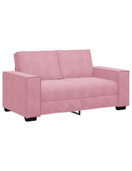 Divano a 2 Posti Rosa 120 cm in Velluto