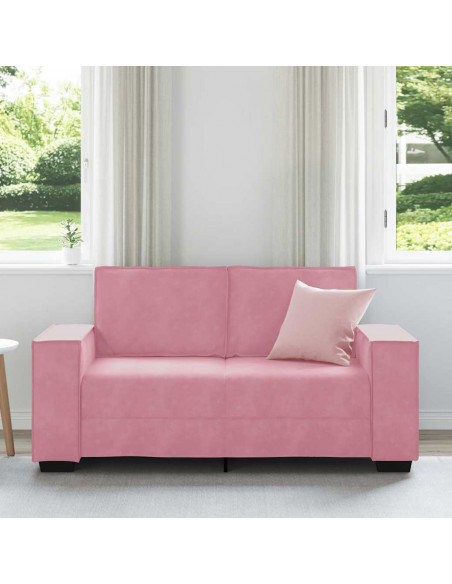 Divano a 2 Posti Rosa 120 cm in Velluto