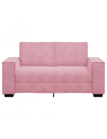 Divano a 2 Posti Rosa 120 cm in Velluto