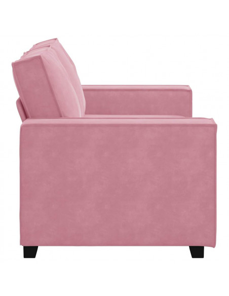 Divano a 2 Posti Rosa 120 cm in Velluto