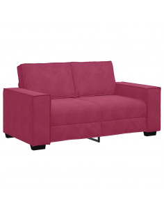 Divano a 2 Posti Rosso Vino 120 cm in Velluto