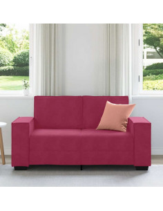 Divano a 2 Posti Rosso Vino 120 cm in Velluto 2