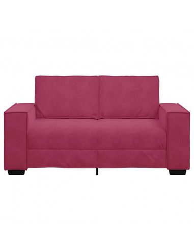 Divano a 2 Posti Rosso Vino 120 cm in Velluto