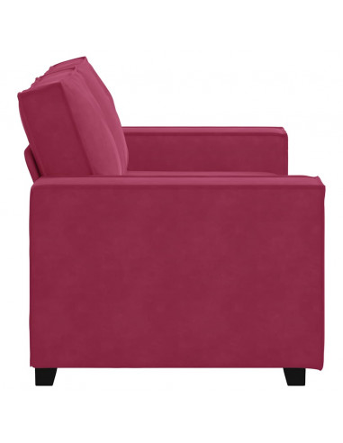 Divano a 2 Posti Rosso Vino 120 cm in Velluto