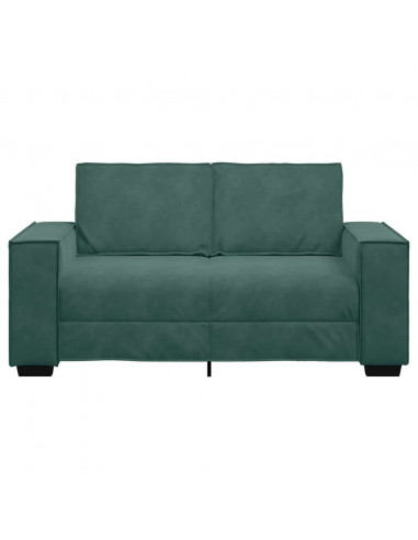 Divano a 2 Posti Verde Scuro 120 cm in Velluto