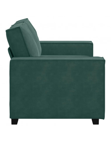Divano a 2 Posti Verde Scuro 120 cm in Velluto