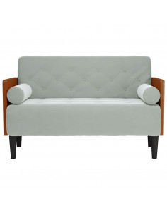 Divano Divanetto con Cuscini Bolster Grigio Chiaro 110 cm 2