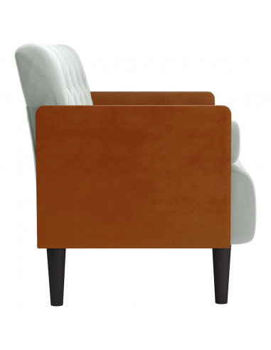 Divano Divanetto con Cuscini Bolster Grigio Chiaro 110 cm