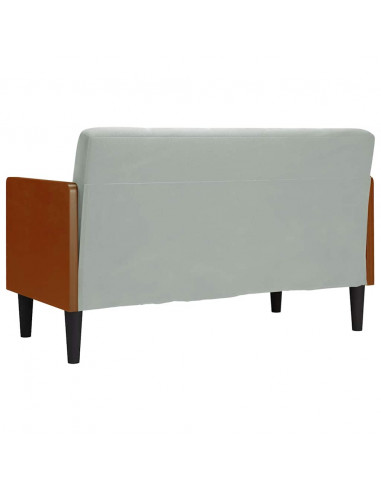 Divano Divanetto con Cuscini Bolster Grigio Chiaro 110 cm