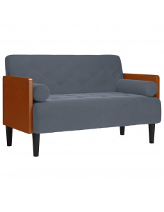 Divano Divanetto con Cuscini Bolster Grigio Scuro 110 cm