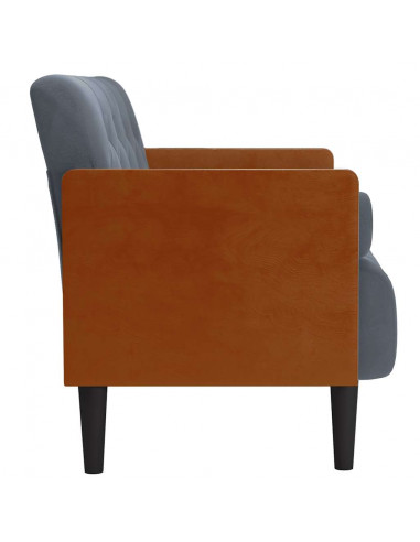 Divano Divanetto con Cuscini Bolster Grigio Scuro 110 cm