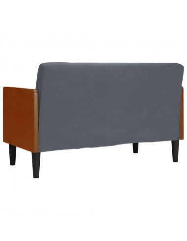 Divano Divanetto con Cuscini Bolster Grigio Scuro 110 cm