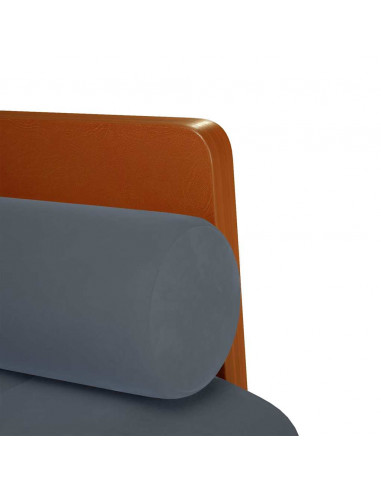 Divano Divanetto con Cuscini Bolster Grigio Scuro 110 cm