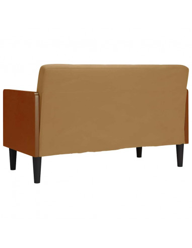 Divano Divanetto con Cuscini Bolster Marrone 110 cm Velluto