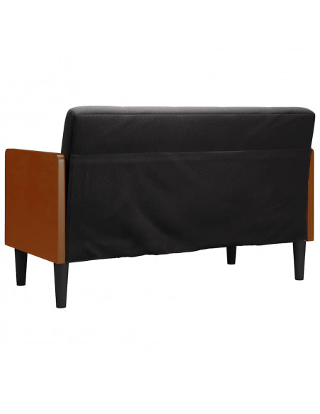 Divano Divanetto con Cuscini Bolster Nero 110 cm Velluto