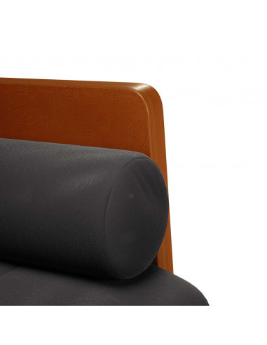 Divano Divanetto con Cuscini Bolster Nero 110 cm Velluto