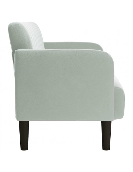 Divano Divanetto Grigio Chiaro 109 cm in Velluto
