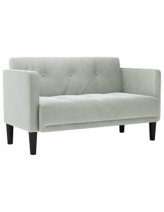 Divano Divanetto Grigio Chiaro 111 cm in Velluto