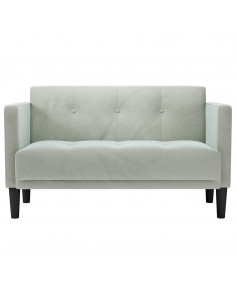 Divano Divanetto Grigio Chiaro 111 cm in Velluto 2
