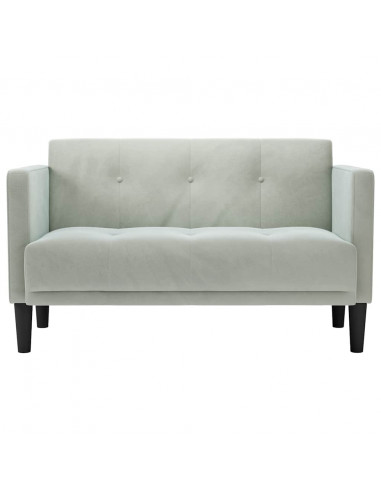 Divano Divanetto Grigio Chiaro 111 cm in Velluto