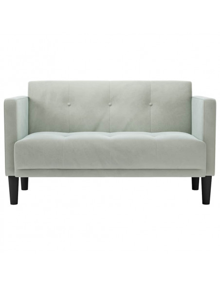 Divano Divanetto Grigio Chiaro 111 cm in Velluto