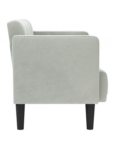 Divano Divanetto Grigio Chiaro 111 cm in Velluto