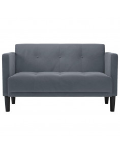 Divano Divanetto Grigio Scuro 111 cm in Velluto 2