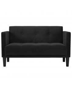 Divano Divanetto Nero 111 cm in Velluto 2