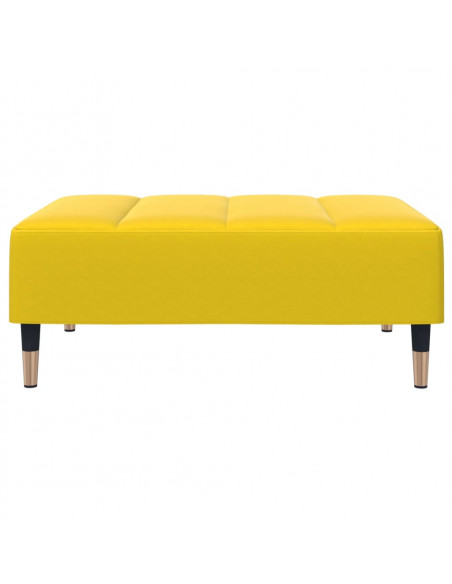Divano Letto 2 Posti con Sgabello Giallo in Velluto