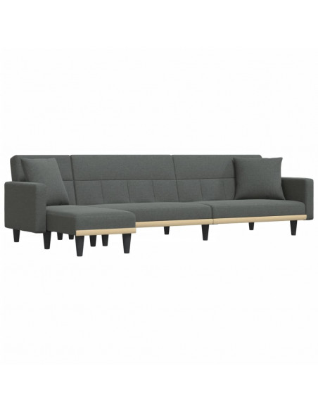 Divano Letto a L Grigio Scuro 275x140x70 cm in Tessuto