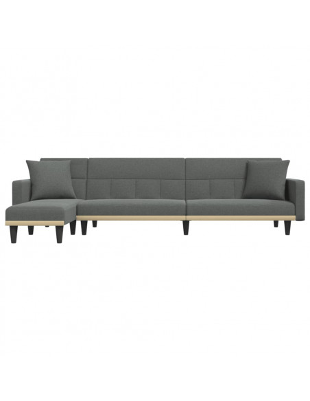 Divano Letto a L Grigio Scuro 275x140x70 cm in Tessuto