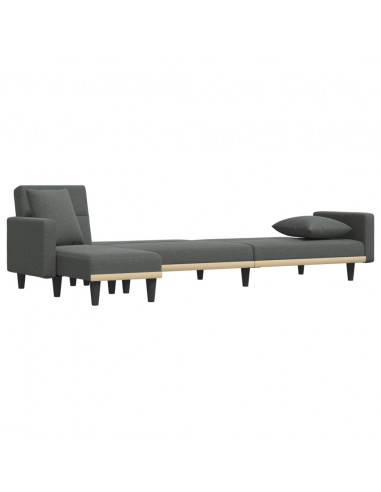 Divano Letto a L Grigio Scuro 275x140x70 cm in Tessuto