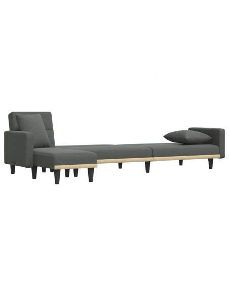 Divano Letto a L Grigio Scuro 275x140x70 cm in Tessuto
