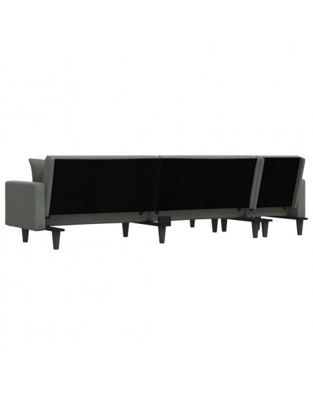 Divano Letto a L Grigio Scuro 275x140x70 cm in Tessuto