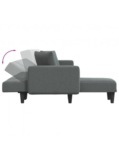 Divano Letto a L Grigio Scuro 275x140x70 cm in Tessuto