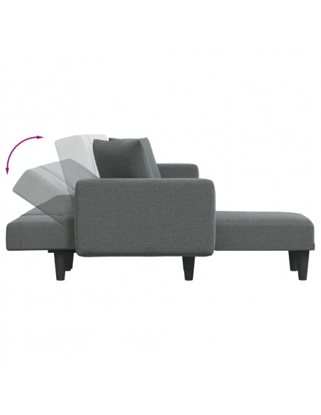 Divano Letto a L Grigio Scuro 275x140x70 cm in Tessuto