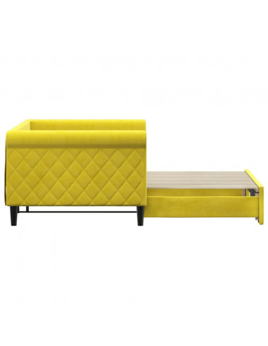 Divano Letto con Letto Estraibile Giallo 90x200 cm in Velluto